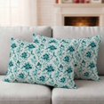 thumbnail image 5 of 2 Pack Outdoor Waterproof Throw Pillows, Ombre Turquoise Wild Flower Decorative Rectangle Pillow Case Patio Pillows for Chair Couch Sofa 20x12in, 5 of 9