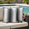 thumbnail image 4 of Dark Grey White Outdoor Waterproof Pillow Covers, Farmhouse Ombre Color Modern Simple Decorative Square Throw Pillowcase Sofa Cushion Sham for Patio/Couch/Chair, 20"x20" 2 Pack, 4 of 8