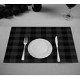 thumbnail image 1 of Mantel individual ABPHQTO a cuadros de búfalo gris oscuro 30x45 cm Juego de 2 manteles, 1 of 2