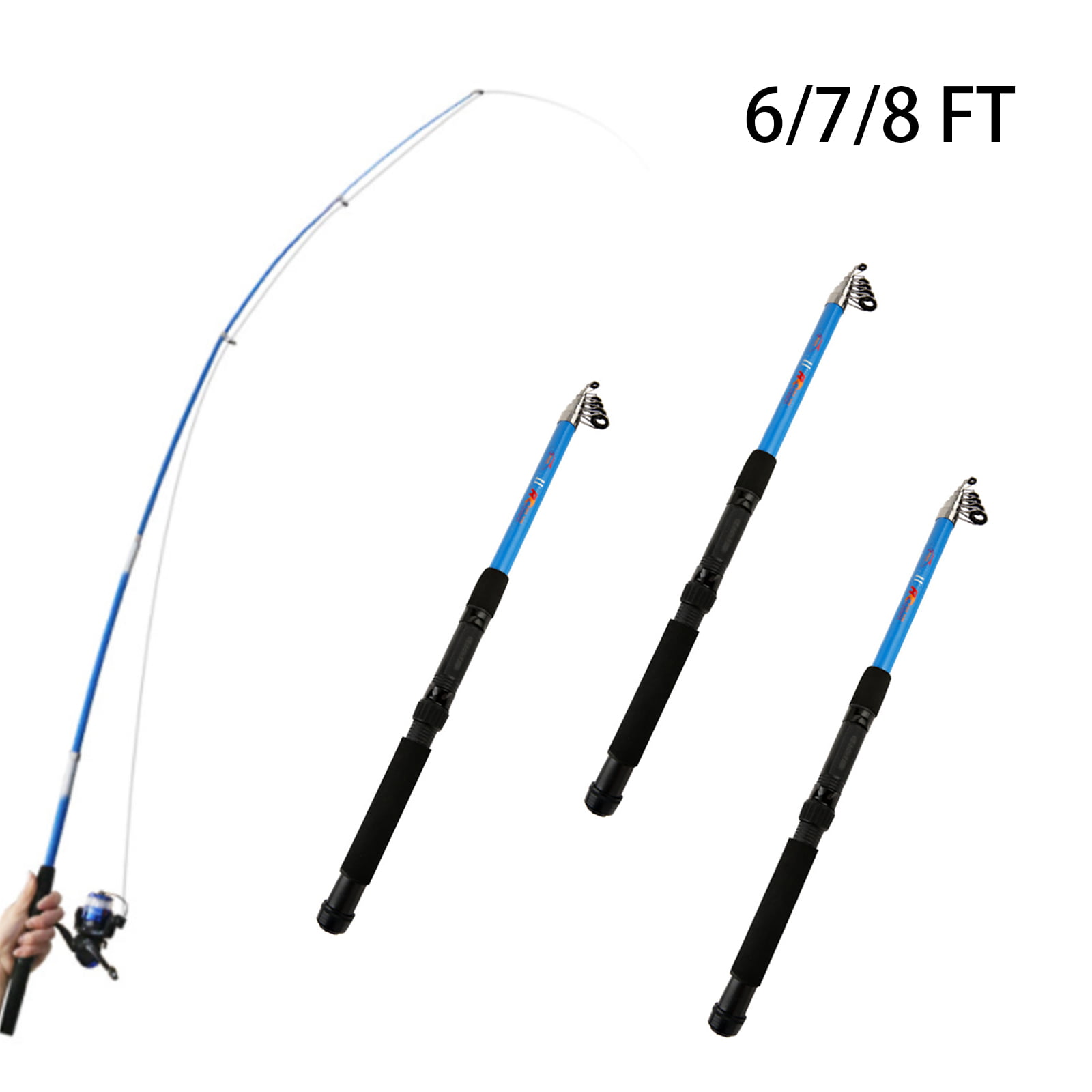 8' 9' Bass Trout Travel Telescopic Pole 7' Spinning Fishing Rods 6'8'' 