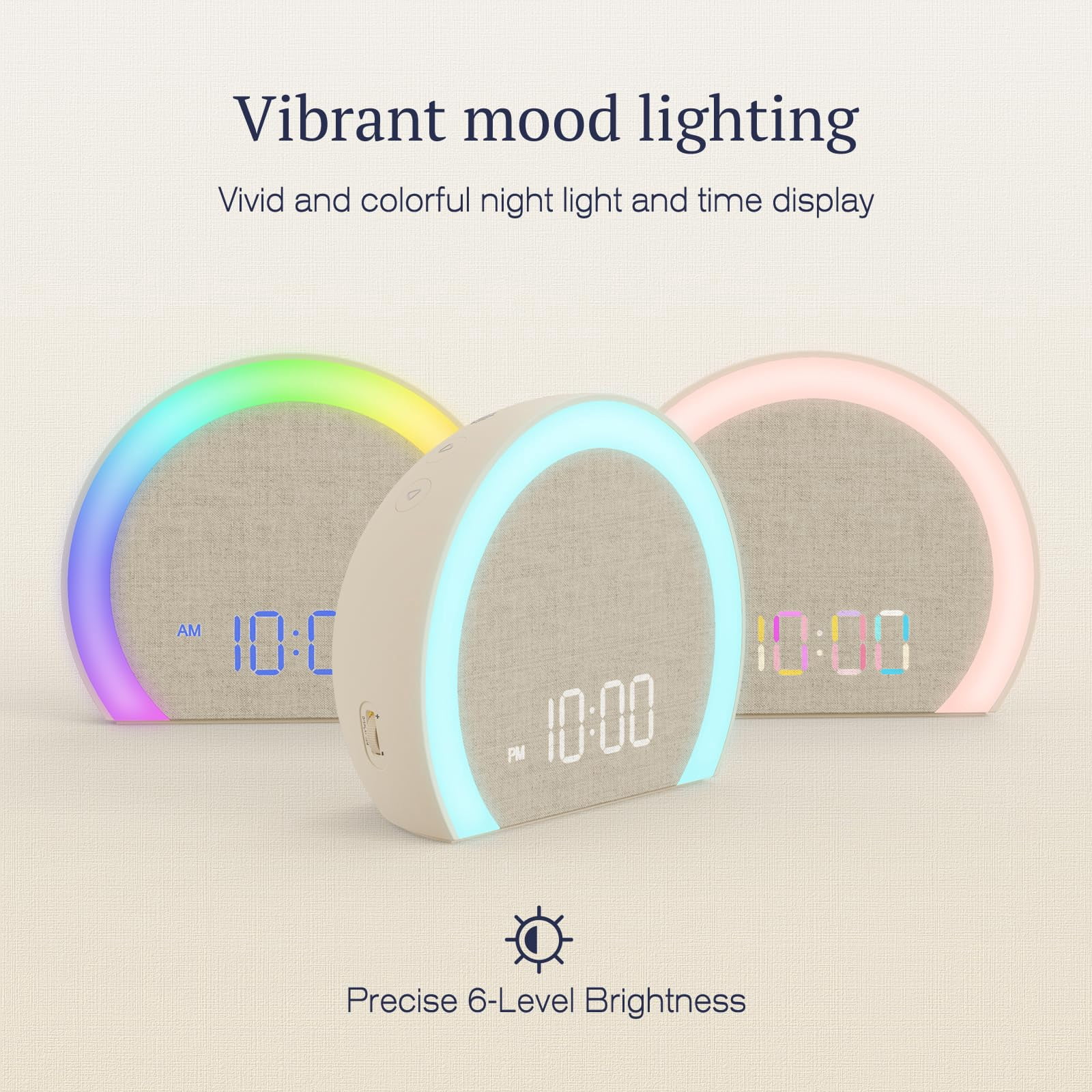 Extra Loud Alarm Clock With Wireless Bed Shaker  Vibrating Dual Light Wake Up For Heavy Sleepers & Hearing Impaired 9-color Night 8 Sounds 0-100% Dimmer Usb