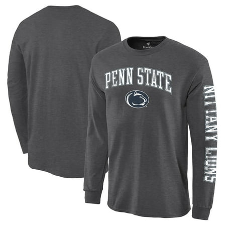 Penn State Logo Square - Penn State Nittany Lions Distressed Arch Over Logo Long Sleeve Hit T-Shirt - Charcoal