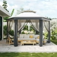 thumbnail image 3 of Studyset 13'X13’Patio Portable Gazebos with Mosquito Netting,Double-Layer Outdoor Canopy Tent,Hexagonal Pavilion for Garden Backyard Lawn & Deck,Heavy Duty Party, 3 of 8