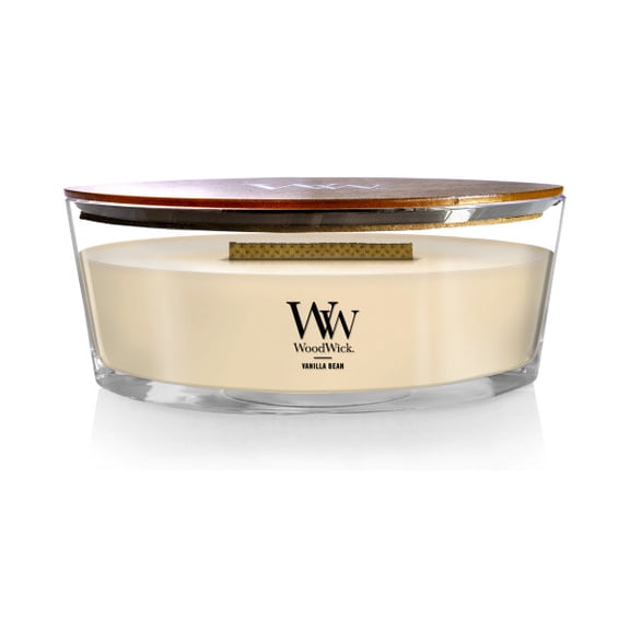 WoodWick Scented Ellipse Candle, Crackles as it Burns, Vanilla Bean, 16oz