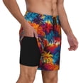 thumbnail image 3 of Goofa Colorful Hawaii Palms Printed Men's Swim Trunks Board Shorts Quick Dry Mens Swimming Trunks with Compression Liner,Breathable Fit Hawaii Beach Shorts-Medium, 3 of 9