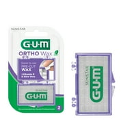 GUM Orthodontic Wax for Braces & Dental Devices- Vitamin E & Aloe Vera, Mint Flavor (Pack of 2)