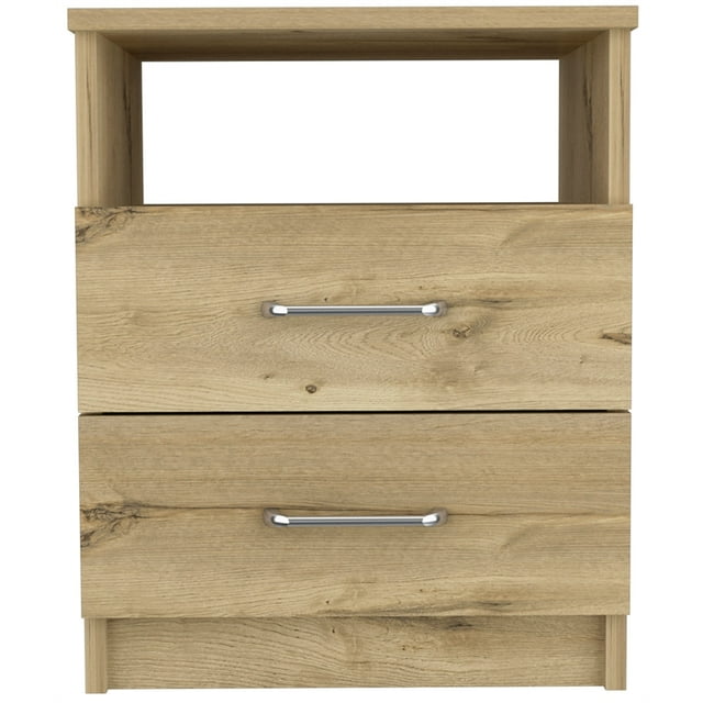TUHOME Napoles Night Stand - Light Oak Engineered Wood - For Bedroom