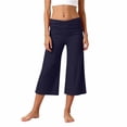 thumbnail image 7 of Lullu Girls Fold-Over Yoga Pants Stretch Loose Straight Cropped Pants (5-14Y), Sizes 5-14, 7 of 7