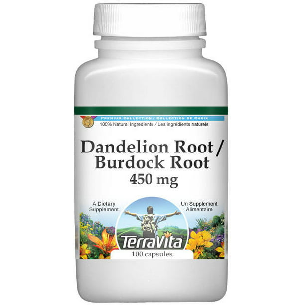 terravita dandelion root and burdock root 450 mg 100 capsules 1 pack zin 428029 walmart com walmart com