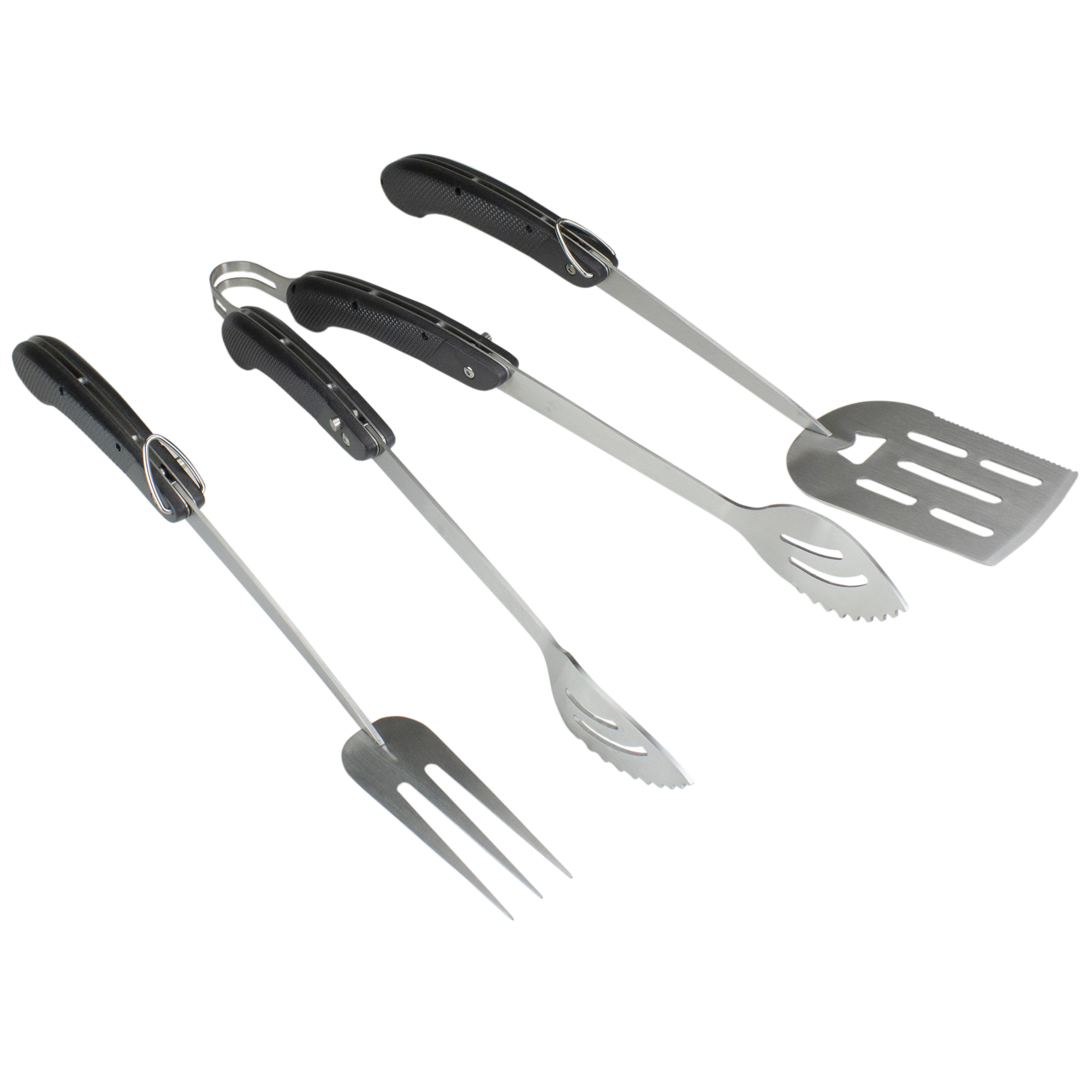 Avon Set of 3 Black and Silver Folding BBQ Tool Set 18" - image 3 of 3