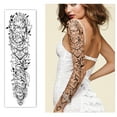 thumbnail image 3 of Yazhiji 18 Sheets Full Arm Waterproof Temporary Tattoos and Half Arm Shoulder Tattoo, Extra Large Lasting Tattoo Stickers for Girls and Women (22.83"X7.1"), 3 of 8
