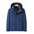 thumbnail image 4 of Men's Windbreaker Jacket Detachable Cap And Windproof Thick Three-in-one Jacket Outdoor Sports Warm Jacket Navy M Windbreakers for Men, 4 of 8