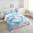 thumbnail image 3 of YST Cute Dolphin Bedding Set, Nautical Anchor Comforter Set, King Size, 3 of 6