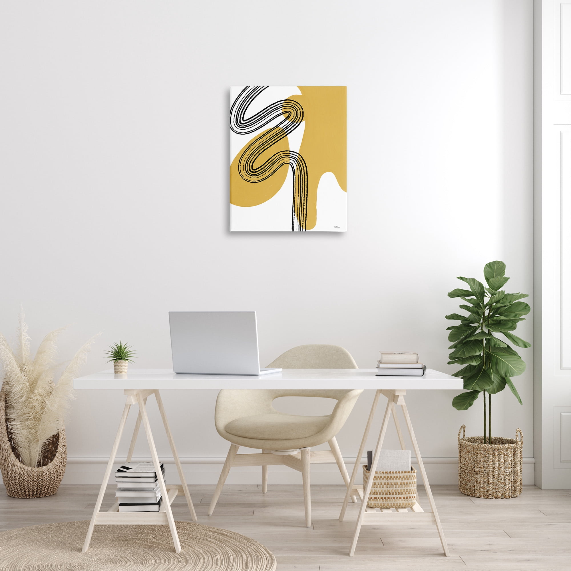 Stupell Industries Contemporary Splatter & Lines Abstract Painting Gallery Wrapped Canvas Art Print Wall Art, 24 x 30
