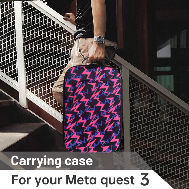 Bolsa de transporte dura de EVA, gran espacio con correa para el hombro, almohadilla para lente, corbata para Meta Quest 3