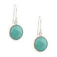 thumbnail image 1 of 16 mm Sterling Silver Earring Round Chess Cut Reconstituent, Turquoise, 1 of 1