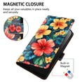 thumbnail image 5 of Colorful Painted Wallet Phone Case for iPhone 15 Pro Max 6.7" , PU Leather Flip Folio Cover With Card Slots, Magnetic Closure, Kickstand, Shockproof Protective Phone Case,Hibiscus, 5 of 10