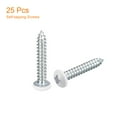 thumbnail image 3 of Tornillos blancos ST4x25mm, tornillos autorroscantes, paquete de 25, tornillos de cabeza plana Phillips para trabajos en madera, 3 of 5