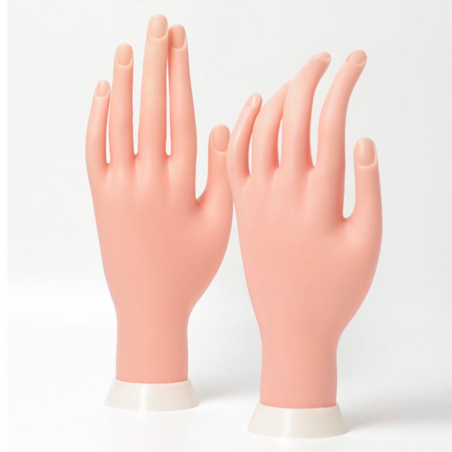 Mano de práctica para uñas acrílicas (2 piezas), mano de uñas flexible Práctica de uñas Entrenamiento de uñas falsas Práctica de manos de maniquí Manicura Práctica de manos con uñas ShuxiuWang 1327533081399