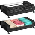 thumbnail image 1 of Under Bed Storage with Wheels, Under Bed Storage Containers, 2 Pack UnderBed Storage Drawer, 6.5 inch High Rolling Under Bed Shoe Storage with Lid, Small Space Organization and Storage for Clothes, 1 of 5