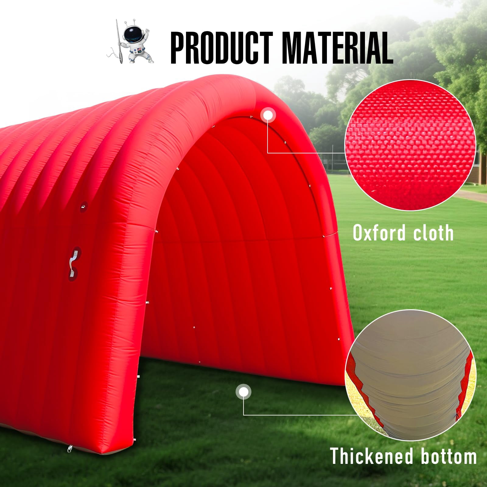 Inflatable Sports Tunnel Entrance with Blower Inflatable Tunnel Tent for Business Advertising Event Exhibition 20X10x10Ft Red