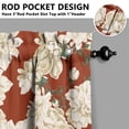 thumbnail image 5 of Pioneer Kitchen Curtains and Valance Set 24 Inch Tier White Flowers on Red Curtains Small Drapes for Cafe Living Room Bathroom Farmhouse 3 Pieces Set Rod Pocket, 5 of 6