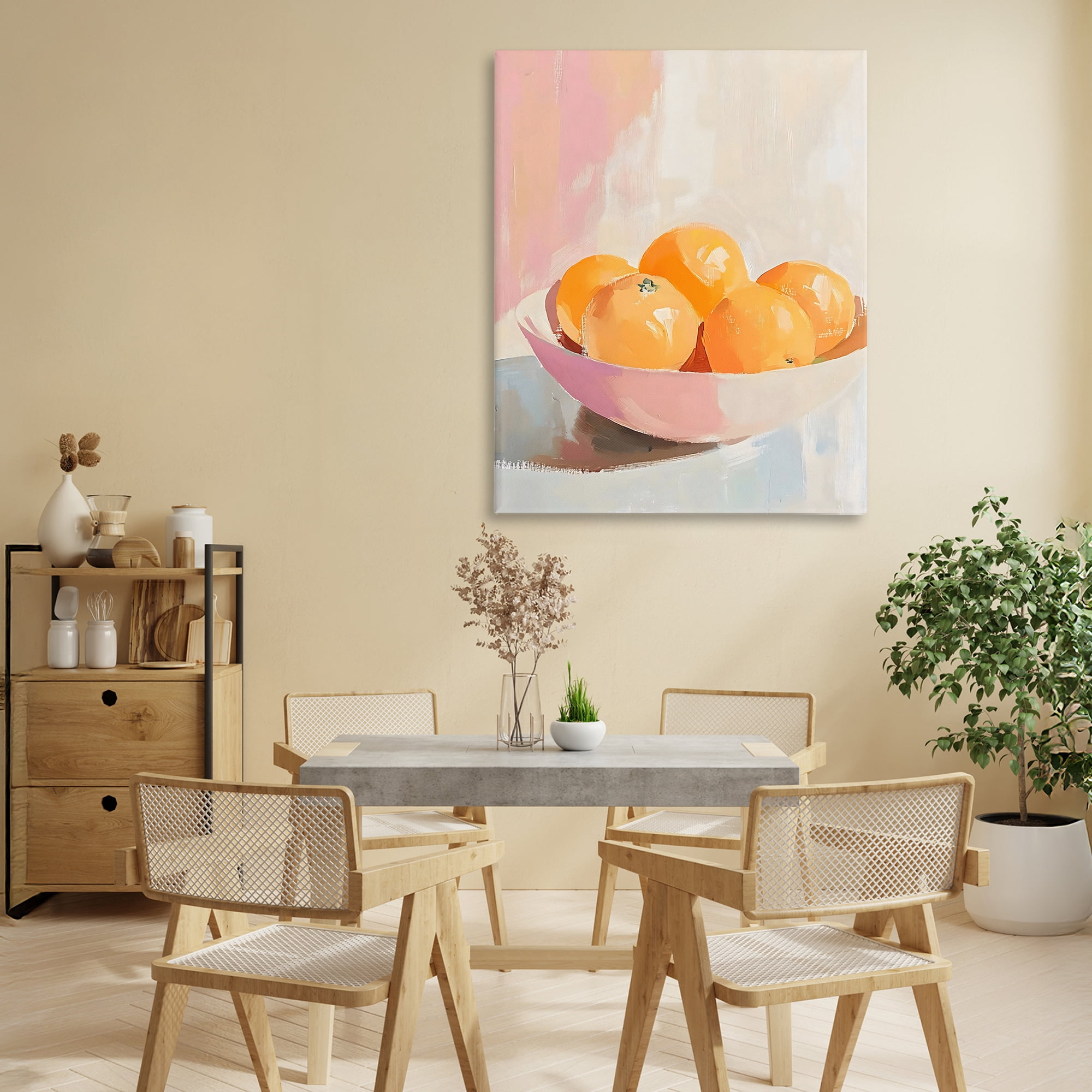 Stupell Industries Pastel Bowl of Oranges Canvas Wall Art, design by The Prints Vibe