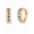 thumbnail image 1 of Aretes Xtellar Dorados Con Zirconia Azul Y Diseño Rejilla, 1 of 4