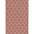 thumbnail image 1 of Unique Loom Trellis Collection Casual Moroccan Lattice Transitional Indoor and Outdoor Flatweave Area Rug, 6 ft x 9 ft, Rust Red/Beige, 1 of 2