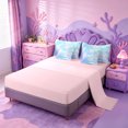 thumbnail image 3 of meiyoeat Blue Swirl Background 7-Piece Twin Bedding,Iridescent Abstract Print Bedding Comforter Set For Girl,Reversible, 3 of 7