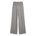thumbnail image 6 of Linen Palazzo Pants for Women Wide Leg High Waisted Trousers Soft Flowy Yoga Bottoms Relaxed Fit Maternity Lounge Beach Streetwear, 6 of 6
