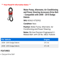 thumbnail image 2 of Water Pump, Alternator, Air Conditioning and Power Steering Accessory Drive Belt - Compatible with 2008 - 2010 Dodge Dakota 2009, 2 of 2
