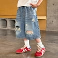 thumbnail image 5 of LUOGENLI Boys Jeans Size 16 Black Kids Casual Ripped Denim Shorts (1 12 Years) Boys Jeans Size 12 Long Blue 1-2 Years, 5 of 6