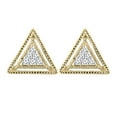 thumbnail image 2 of Dazzlingrock Collection Round White Diamond Triangle Shape Pushback Stud Earrings for Women (0.10 ctw, Color I-J, Clarity I2-I3) in 10K Yellow Gold, 2 of 6