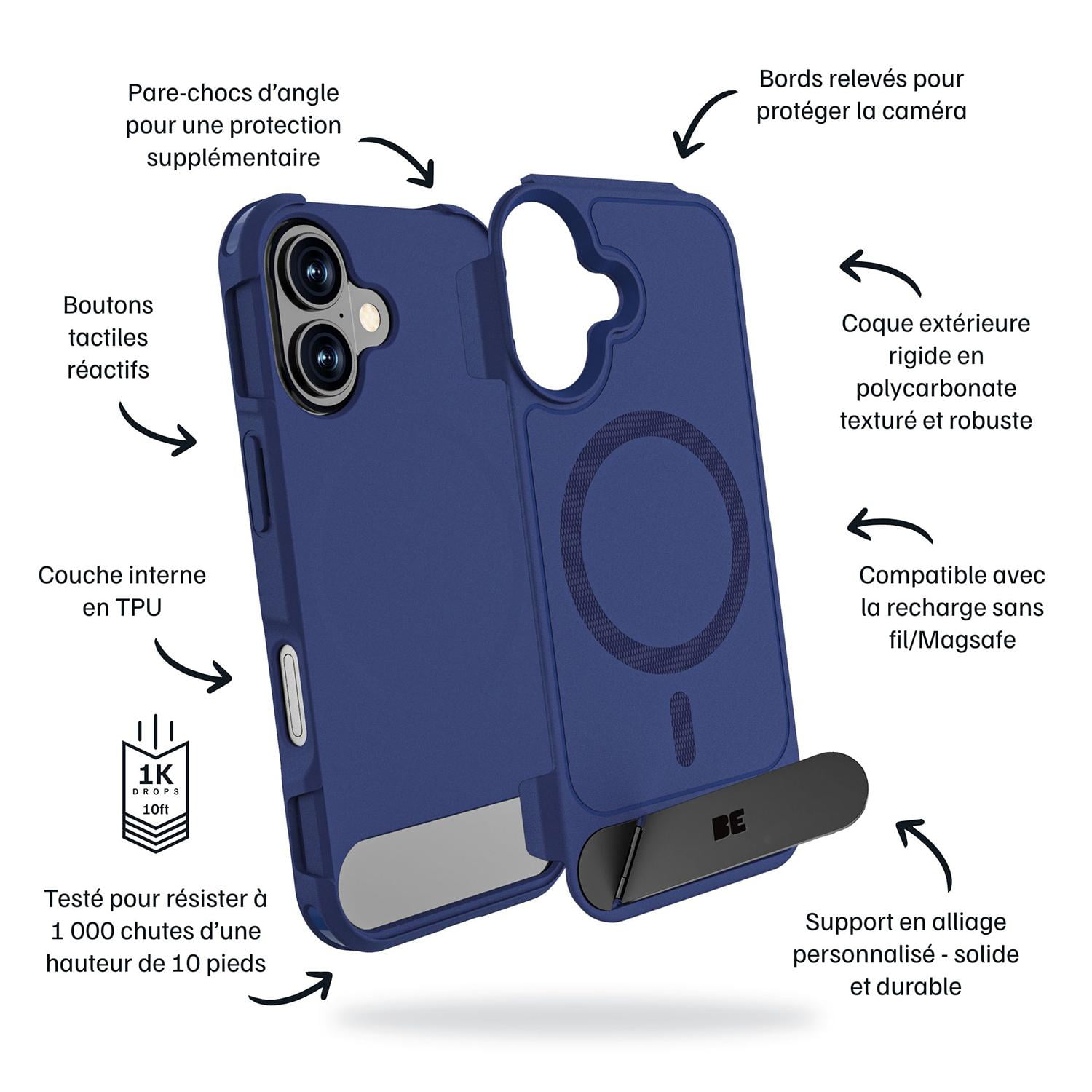 Blu Element Armour Ultra MagSafe w/Kickstand Case Navy for iPhone 17