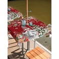 thumbnail image 2 of Outdoor Table Cloth with Umbrella Hole and Zipper, Red Christmas Gnomes Waterproof Square Tablecloth 54"x54", Xmas Tree Poinsettia Winter Gifts Washable Table Cover for Outside Party Patio Picnic, 2 of 8