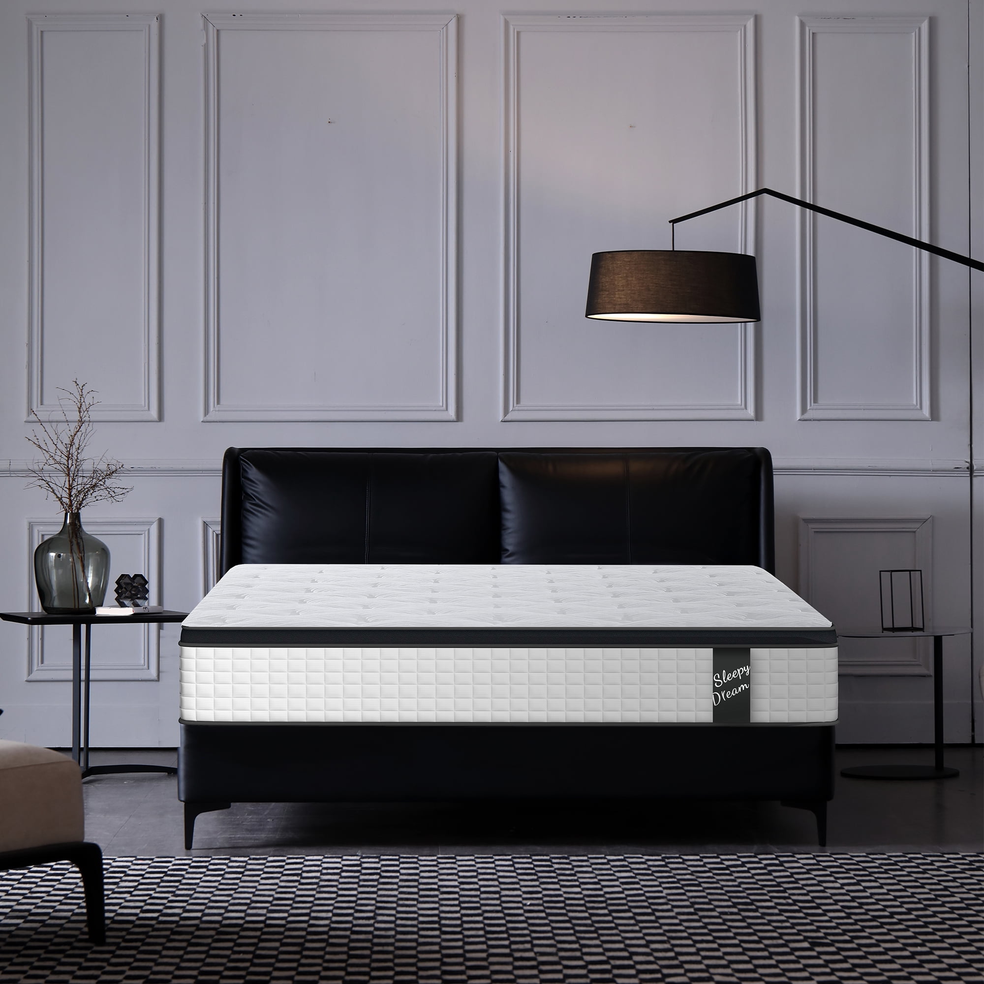 Miniyam Mattress for Adults, 12" Medium Plush Memory Foam with Pocket Springs, Queen