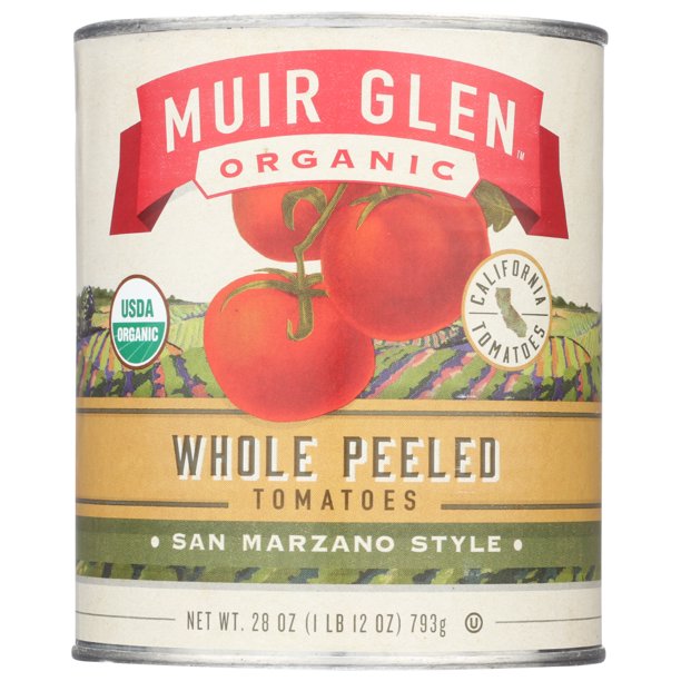 Muir Glen, Organic Whole Peeled Plum Tomatoes, 28 oz