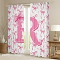 thumbnail image 2 of Castle Fairy Girls Alphabet R Curtains Pack of 2 (42x84 Each),Personalized Initial Curtains Blackout,Pink Bow Bedroom Curtains,Ultra Soft Home Decor, 2 of 6