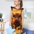 thumbnail image 4 of Balery Vintage Sunflower Cow A Camisón de princesa para niñas, pijama de algodón con mangas abullonadas, suave y bonito.-X-Large, 4 of 6