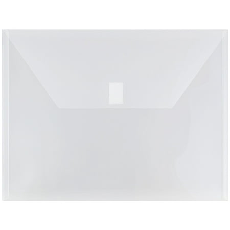 JAM Paper Plastic Envelopes with Hook & Loop Closure, Letter Booklet, 9 3/4 x 13, Clear, (With Best Compliments Envelope)