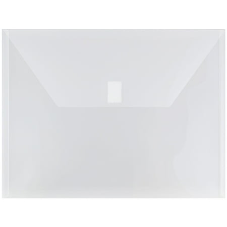 JAM Paper Plastic Envelopes with Hook & Loop Closure, Letter Booklet, 9 3/4 x 13, Clear,