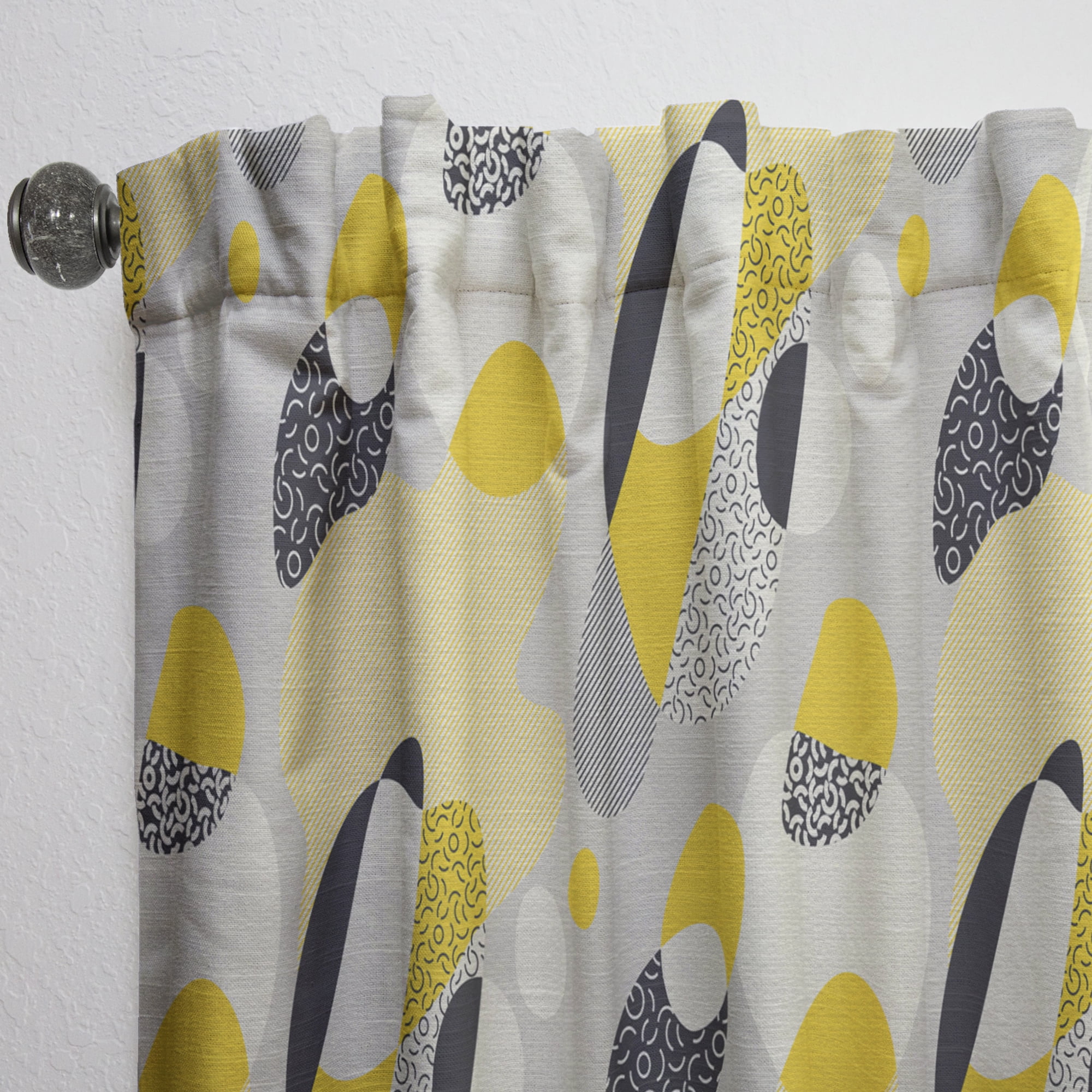 Designart 'Abstract Retro Pattern Design V' Mid-Century Modern Curtain Panel