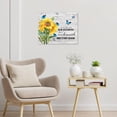 thumbnail image 4 of Sunflower Canvas Wall Art Inspirational Quotes Motivational Wall Art Farmhouse Blue Butterfly Pictures for Bedroom Bathroom Living Room Wall Decor Vintage Framed Wall Art Ready To Hang, 16x12 Inch, 4 of 6