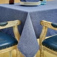thumbnail image 5 of Rectangle Table Cloth Linen Farmhouse Tablecloth Waterproof Anti-Shrink Soft and Wrinkle Resistant Decorative Fabric Table Cover for Kitchen (Denim Blue, 60" x 102" (8-10 Seats)), 5 of 6