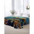thumbnail image 5 of Ocean Turtle Twim XL Size Flat Sheet, Wrinkleproof & Fadeproof Cooling Flat Bed Sheet Only, Summer Beach Underwater Coral Fish Sea Breathable Soft Bedding Top Sheets 66 x 102 Inches, 5 of 8