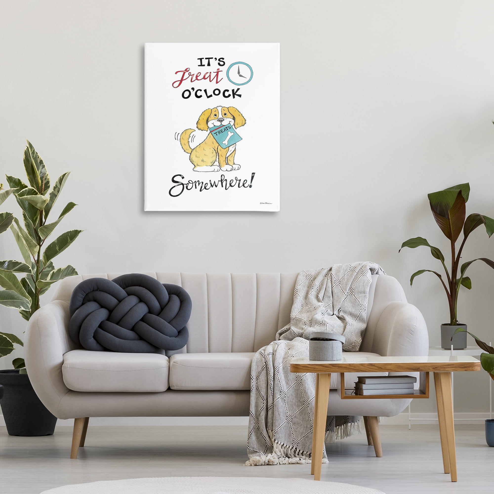 Stupell Industries Treat o'Clock Somewhere Animals Painting Wrapped Canvas Art Print Wall Art, 30 x 40