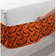 thumbnail image 2 of Halloween Bed Skirt, Rhythmic Bats Flying Spooky Fun in Cartoon Design Print, Elastic Bedskirt Dust Ruffle Wrap Around for Bedding Decor, 4 Sizes, Orange Grey, by Ambesonne, 2 of 2