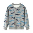 thumbnail image 3 of Kiijoy Big Boys Crewneck Sweatshirt Shark Print Casual Active Long Sleeve Pullover, 3 of 3