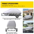 thumbnail image 5 of VEVOR Waterproof Boat Cover, 20'-22' Trailerable Boat Cover, Beam Width up to 106" Hull Cover Heavy Duty 210D Marine Grade Polyester Mooring Cover for Fits V-Hull Boat with 5 Tightening Straps, 5 of 9
